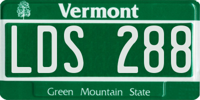 VT license plate LDS288