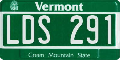 VT license plate LDS291