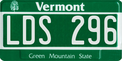 VT license plate LDS296