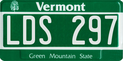 VT license plate LDS297
