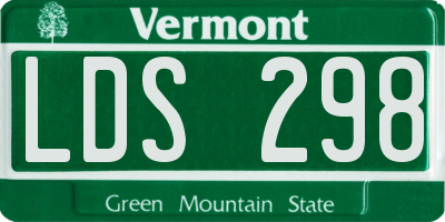 VT license plate LDS298
