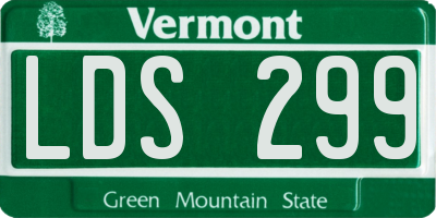 VT license plate LDS299