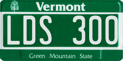 VT license plate LDS300