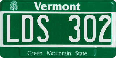 VT license plate LDS302
