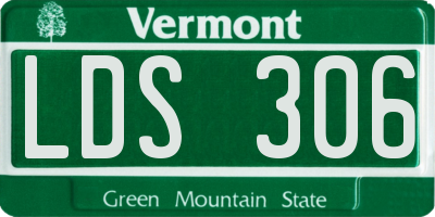 VT license plate LDS306