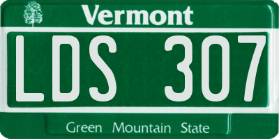 VT license plate LDS307