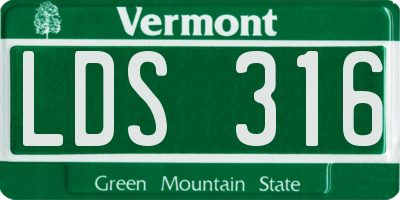 VT license plate LDS316