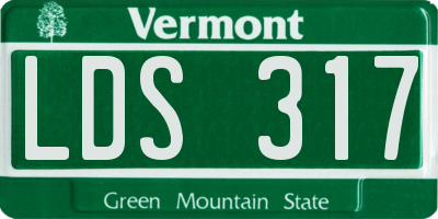 VT license plate LDS317