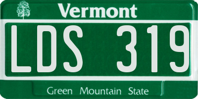 VT license plate LDS319
