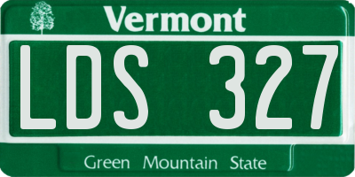 VT license plate LDS327