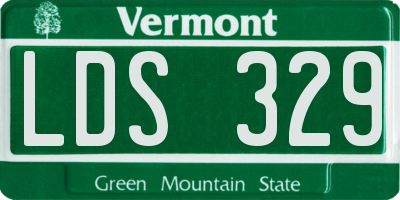 VT license plate LDS329