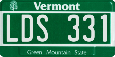 VT license plate LDS331