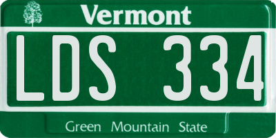 VT license plate LDS334