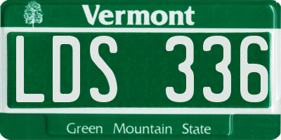 VT license plate LDS336