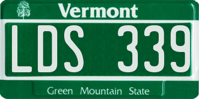VT license plate LDS339