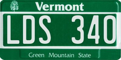 VT license plate LDS340