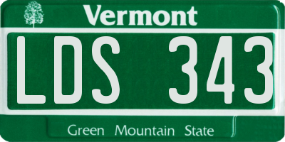 VT license plate LDS343