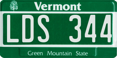 VT license plate LDS344