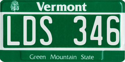 VT license plate LDS346