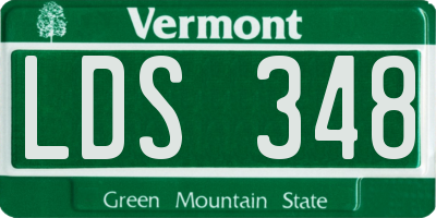 VT license plate LDS348