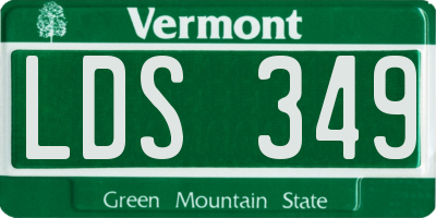 VT license plate LDS349