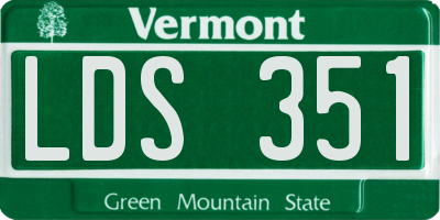 VT license plate LDS351