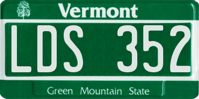 VT license plate LDS352