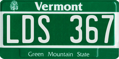 VT license plate LDS367