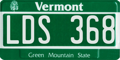 VT license plate LDS368