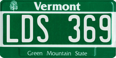 VT license plate LDS369