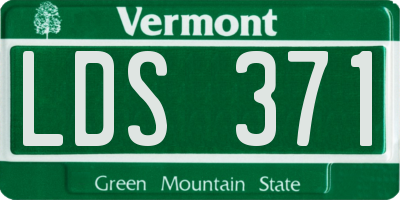 VT license plate LDS371
