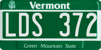 VT license plate LDS372