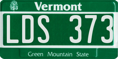 VT license plate LDS373