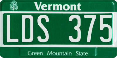 VT license plate LDS375