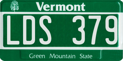 VT license plate LDS379