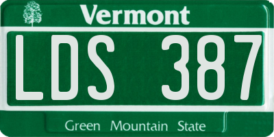 VT license plate LDS387