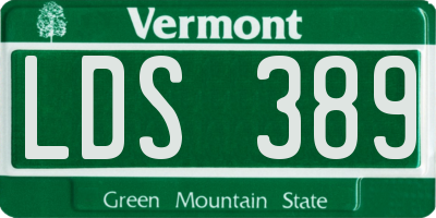 VT license plate LDS389