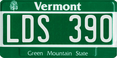 VT license plate LDS390
