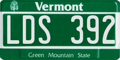VT license plate LDS392