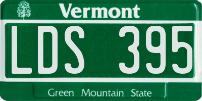 VT license plate LDS395