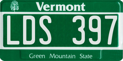 VT license plate LDS397
