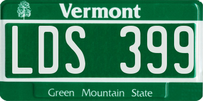 VT license plate LDS399