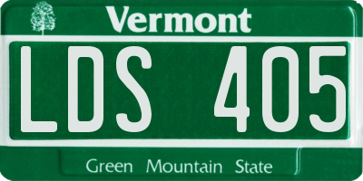 VT license plate LDS405