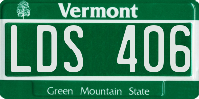 VT license plate LDS406