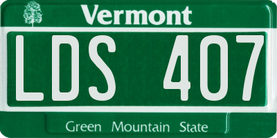 VT license plate LDS407