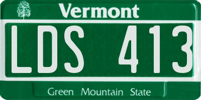 VT license plate LDS413