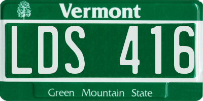 VT license plate LDS416