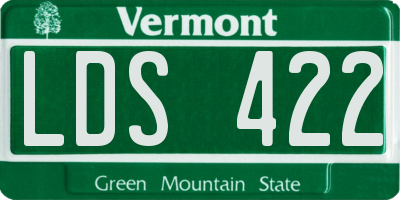 VT license plate LDS422