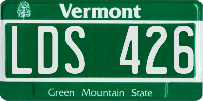 VT license plate LDS426