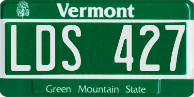 VT license plate LDS427